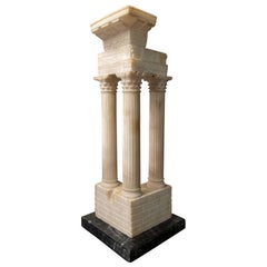 Used Italian Grand Tour Alabaster Model the Roman Forum Temple of Vespasian