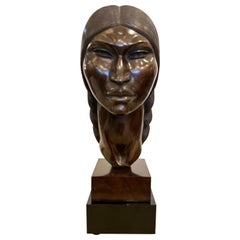 Vintage Inca Female Warrior Bust by Saravia