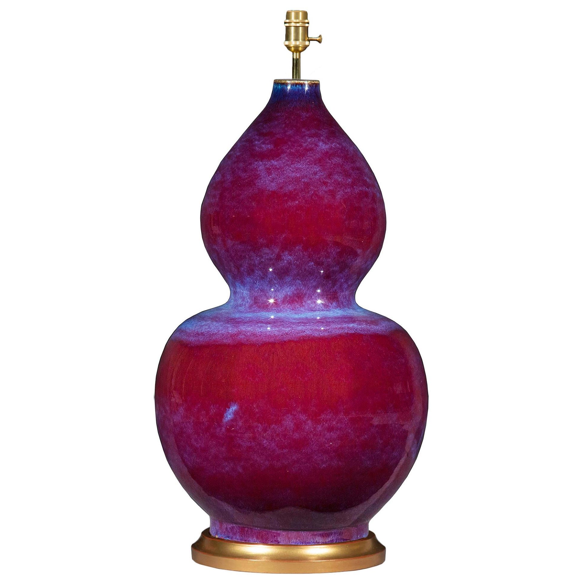 Antique Chinese Porcelain Oxblood Flambe Large Vase Lamp at 1stDibs