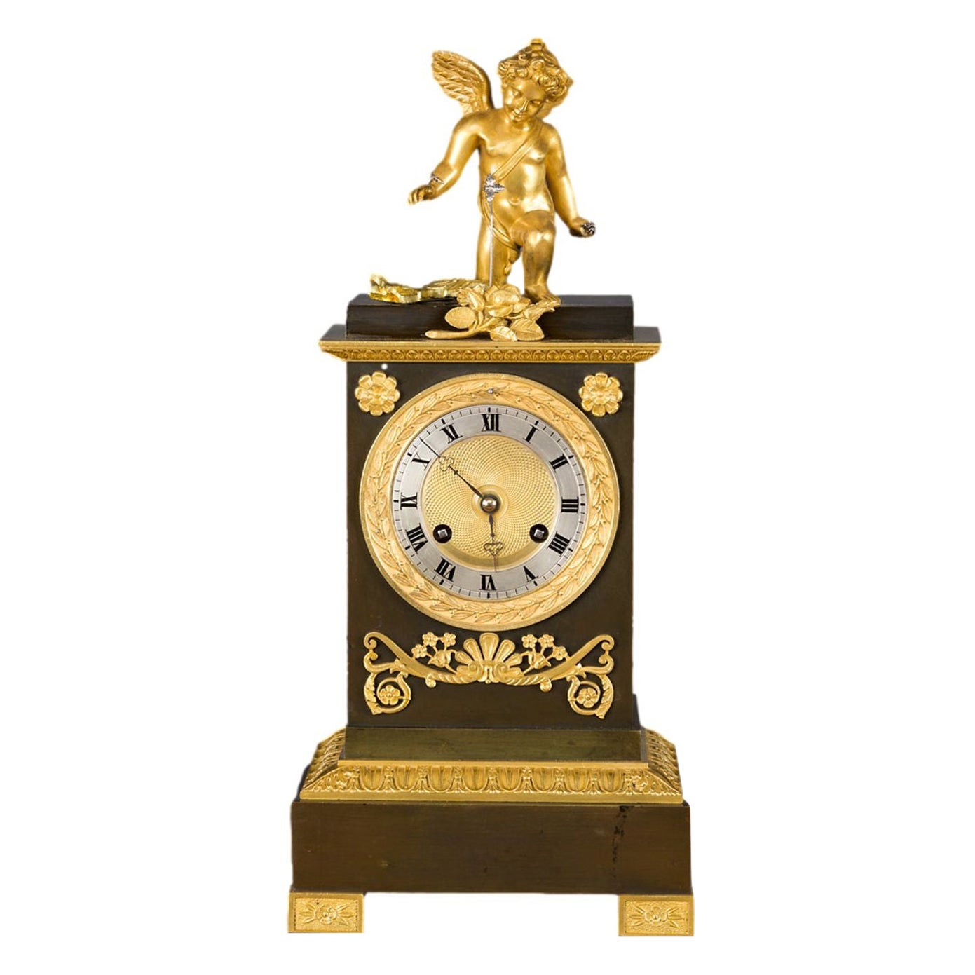 French Bronze & Ormolu Clock with Automation For Sale
