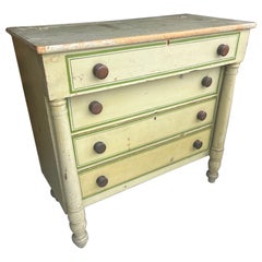 19th C. New England Tall Original Painted Blanket Chest