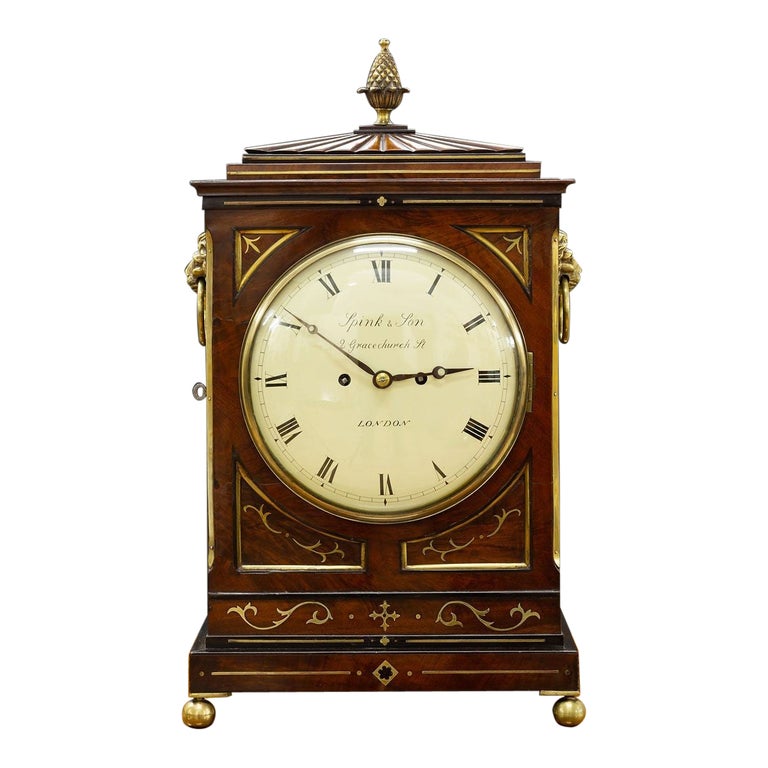 Regency Mahogany Fusee Bracket Clock by Spink and Son, London For Sale