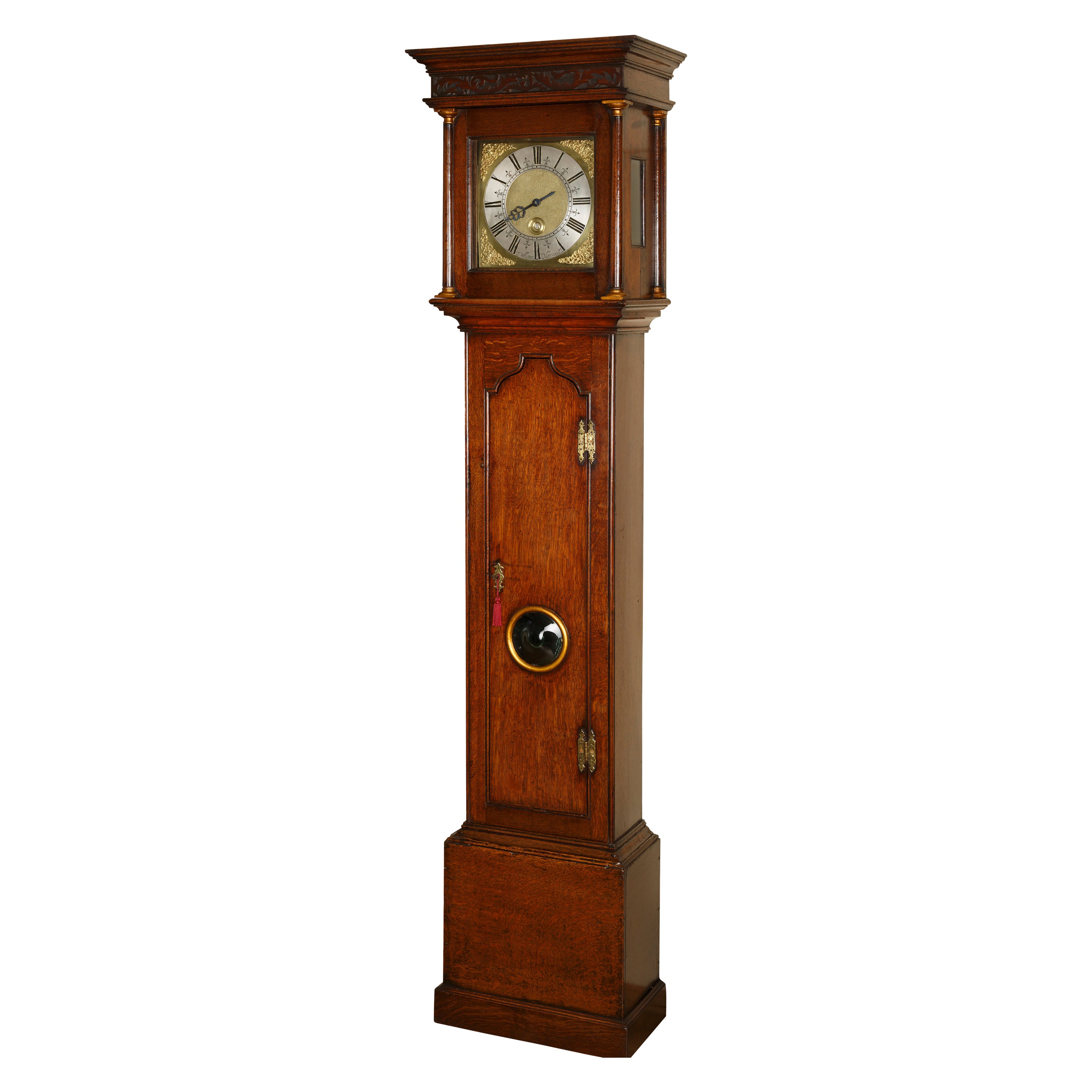 Horloge de parquet de trente heures en chêne George III de Francis Whitton, Norwell