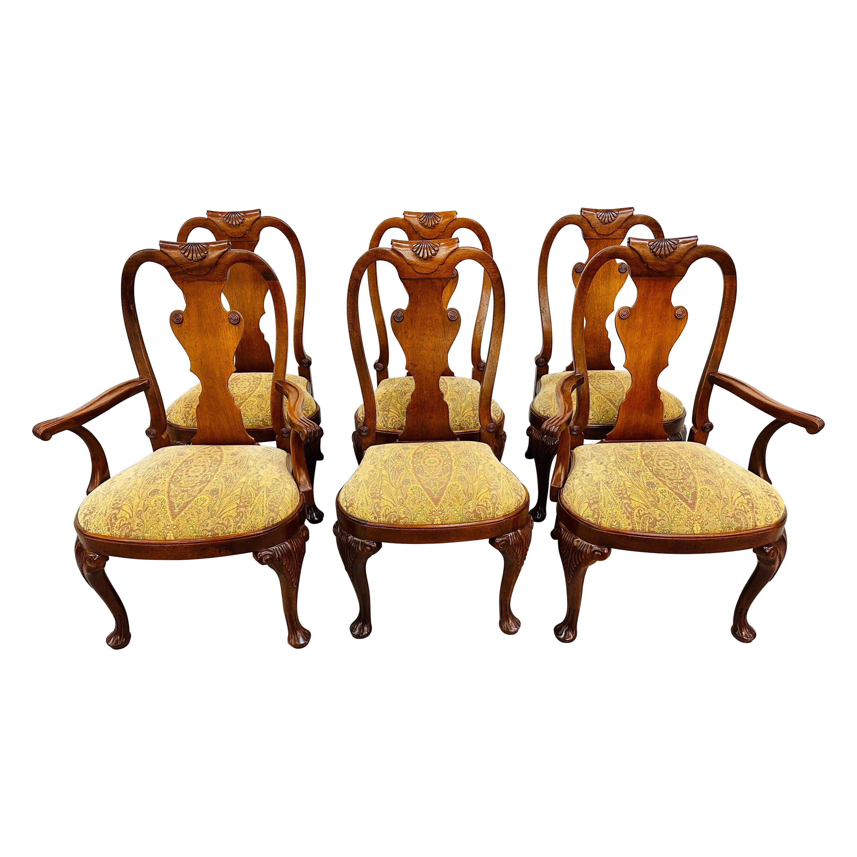 Vintage Baker Furniture Charleston Collection Mahogany Dining Chairs, Set of 6