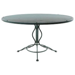 Wrought Iron and Metal Mesh Garden Patio Sculptura Dining Table by Woodard 