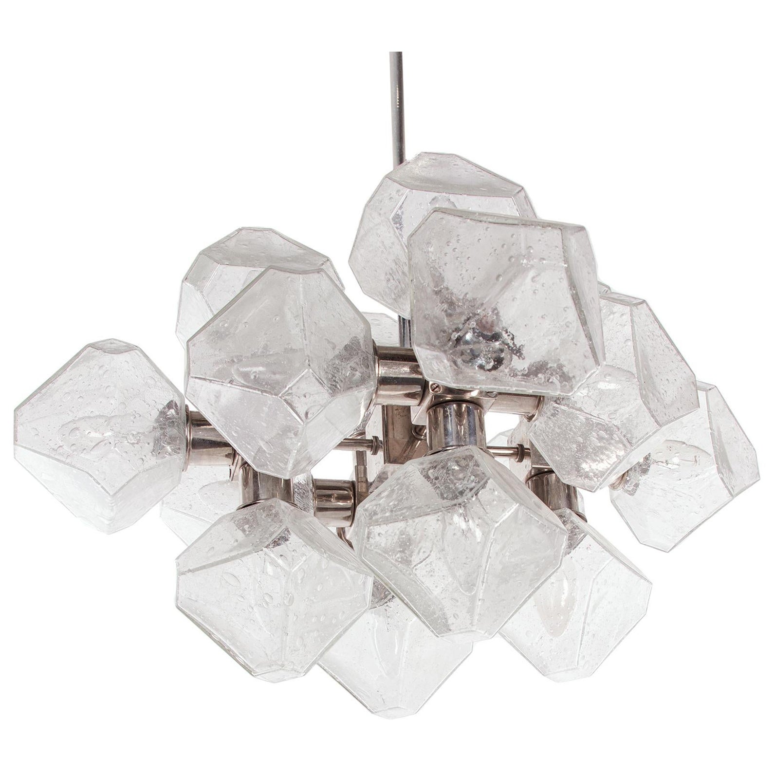 Space Age Sputnik Atomium Glass Chandelier by Cosack, Germany, 1970s