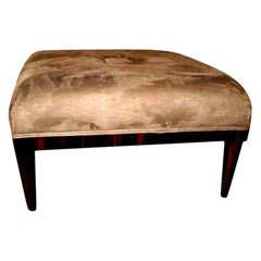 Large French Art Deco Jules Leleu Attributed Square Ottoman