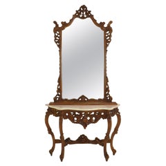 Baroque Rococo Style Console with Large Wall Mirror, 1990