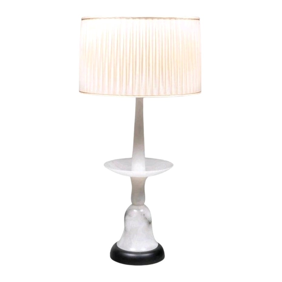 Large Midcentury Marble Lamp For Sale