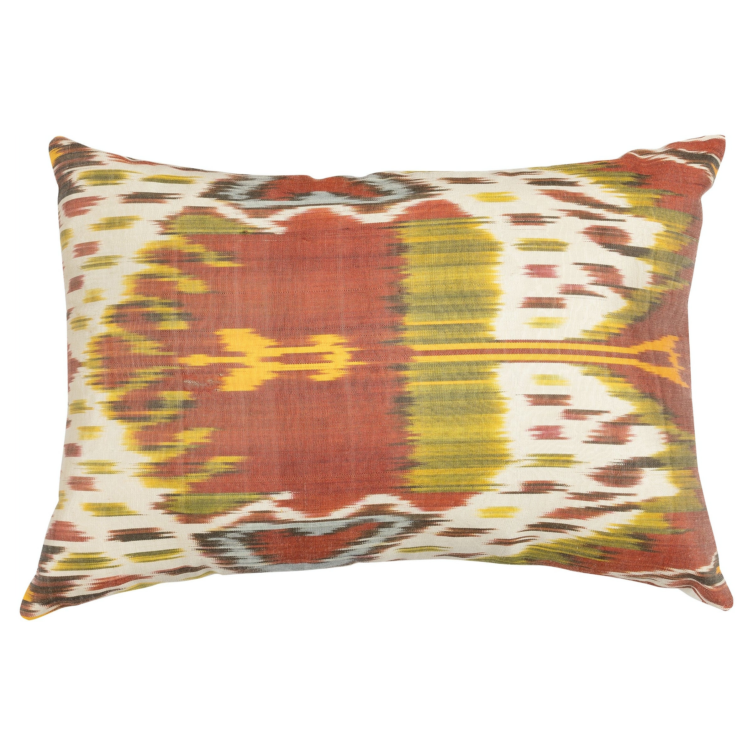 HandWoven Colorful Cushion Cover from All Cotton IKAT Fabric, Vintage Pillowcase For Sale