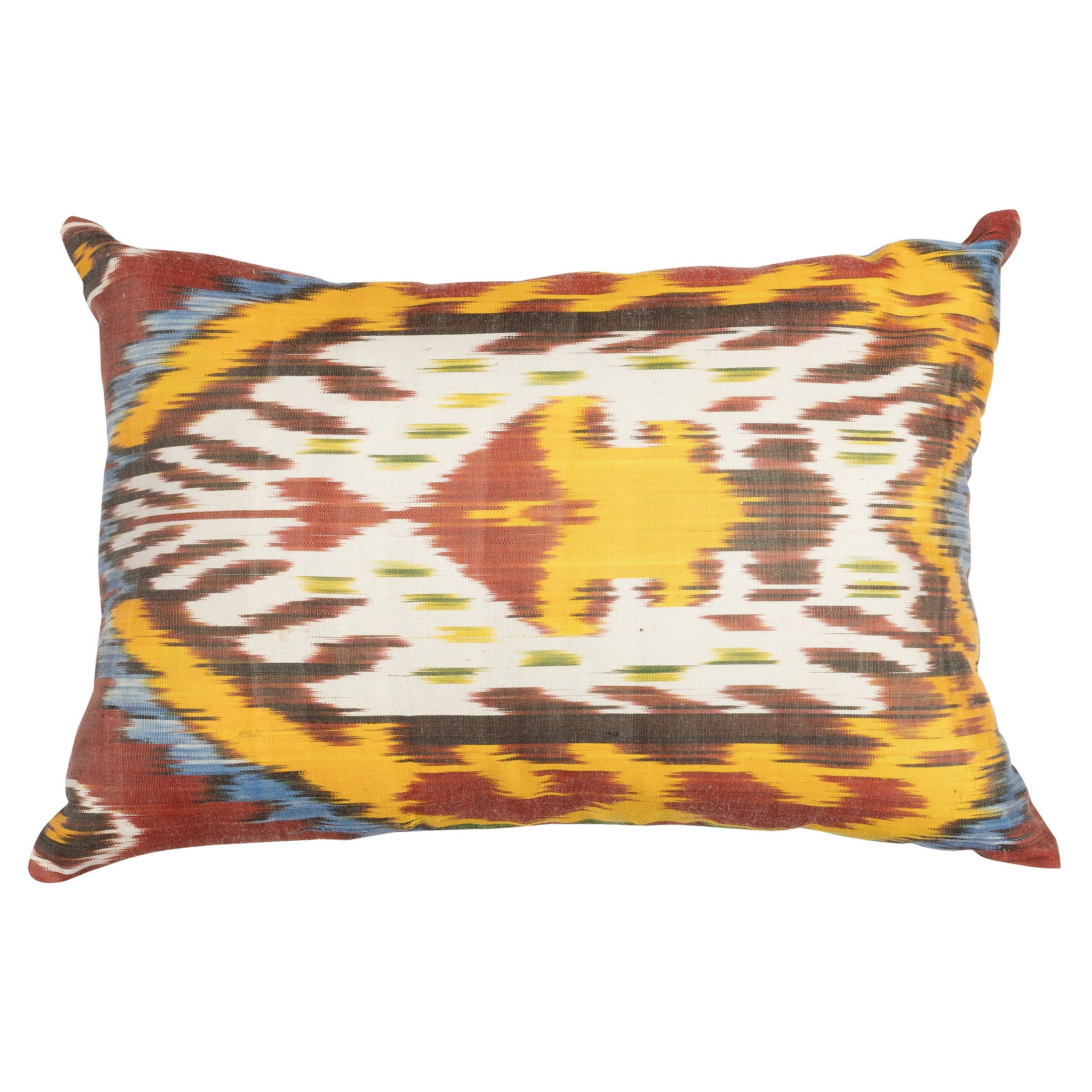 Coussin en dentelle décorative pour la maison, coussin en coton Ikat vintage fabriqué à la main en vente