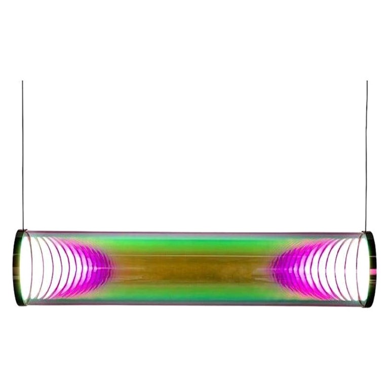 Pink-Green Iris Tube by Sebastian Scherer For Sale