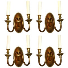 Set of Four Bronze Neoclassic Sconces, Sold in Pairs