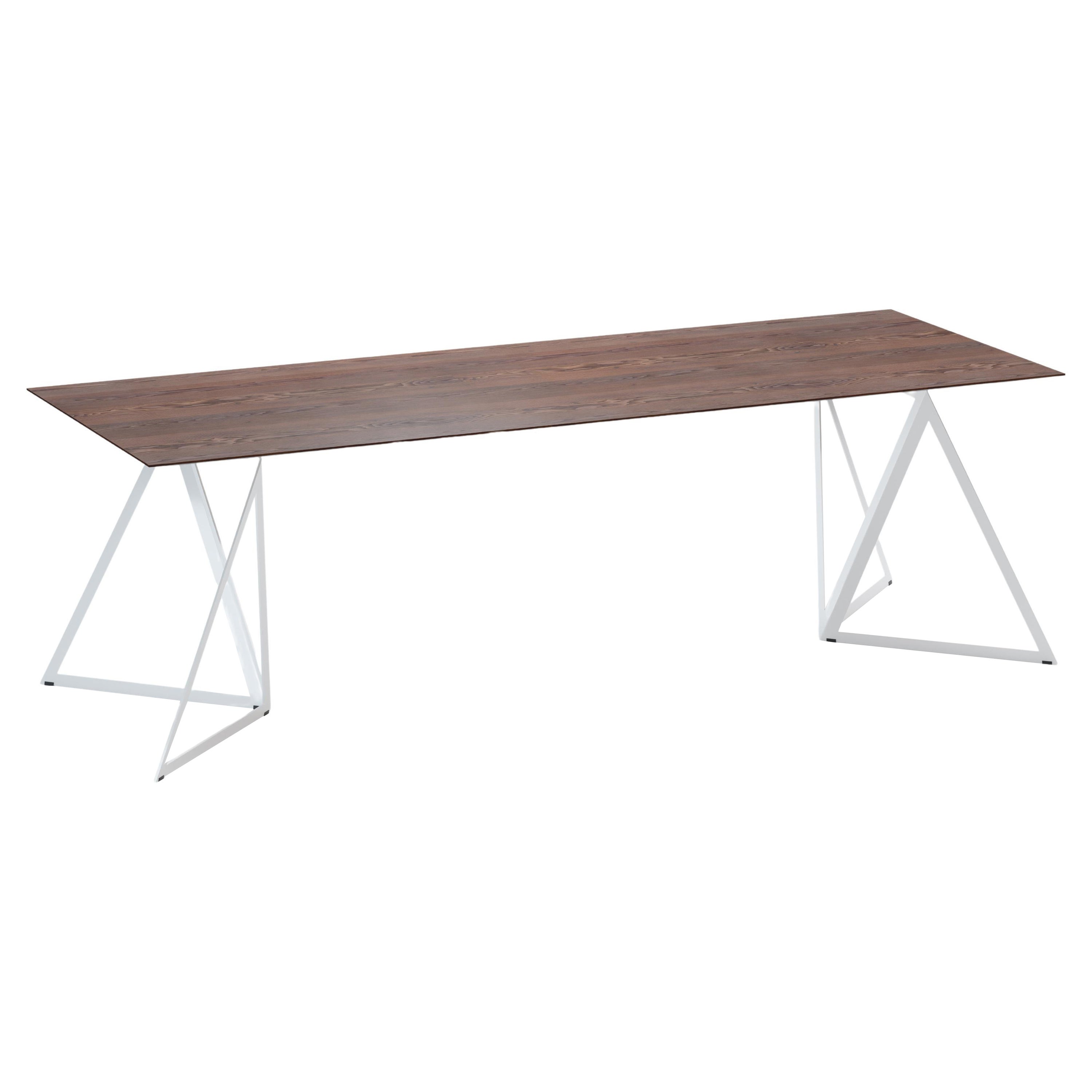 Steel Stand Table 240 Walnut by Sebastian Scherer For Sale