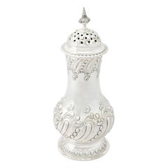 Antiguo azucarero eduardiano de plata de ley