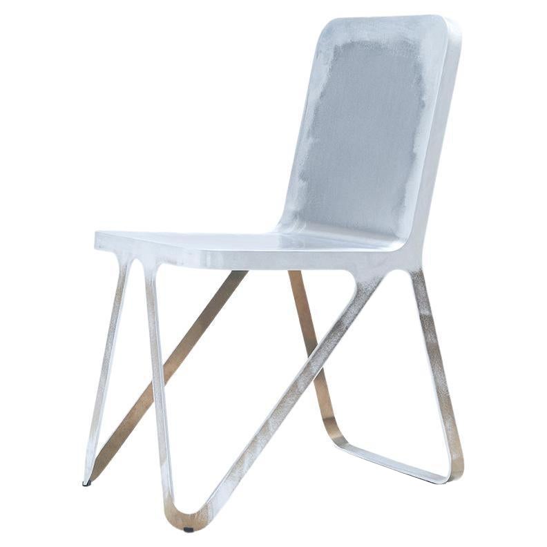 Raw Aluminium Loop Chair by Sebastian Scherer For Sale