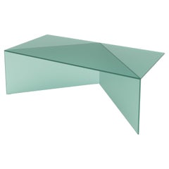 Mesa de centro oblonga de cristal satinado verde Poly de Sebastian Scherer