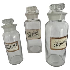 Set of Three English Apothecary Bottles