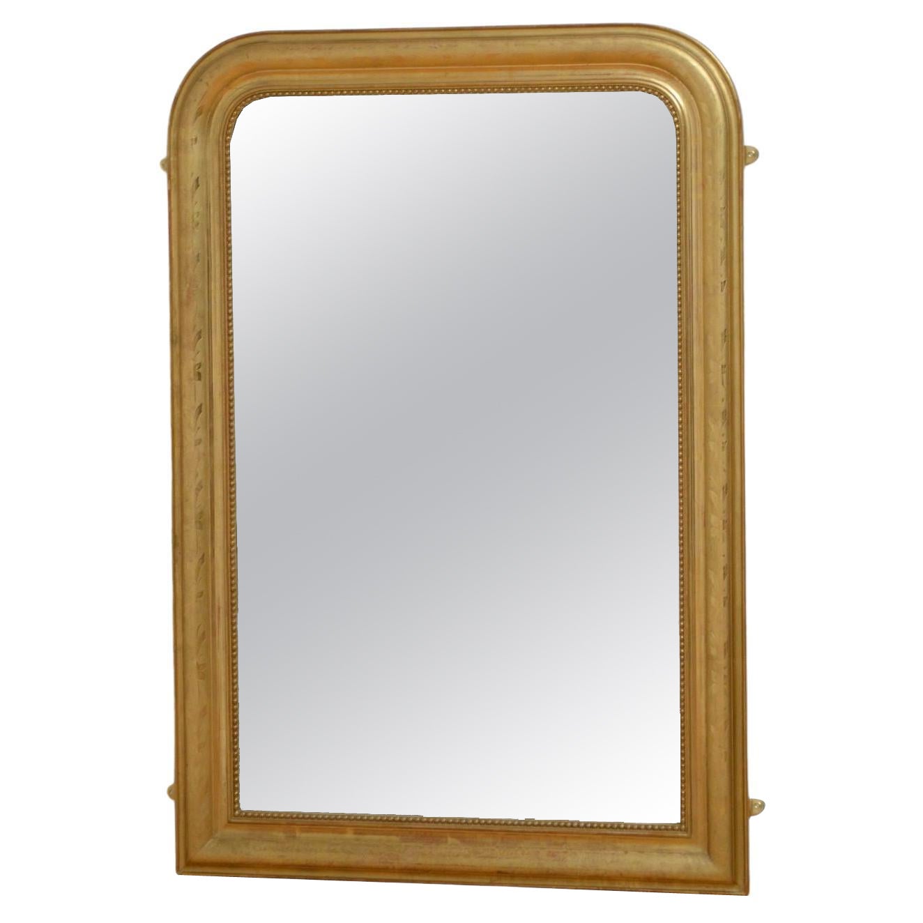 Louis Philippe French Giltwood Wall Mirror For Sale