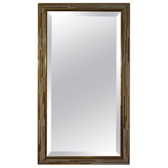 Used French Modern Glass Mosaic Beveled Mirror