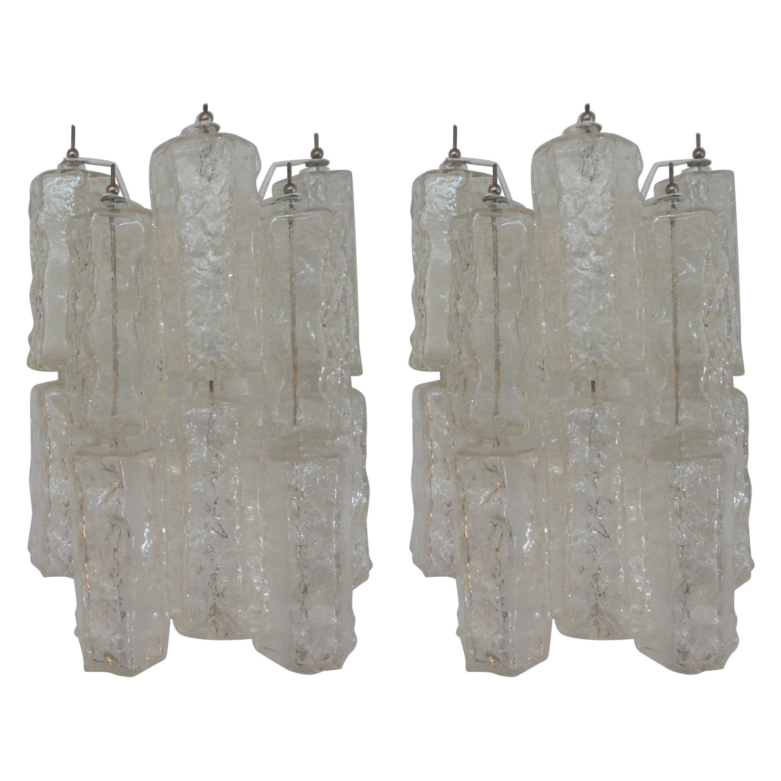 Pair of Murano Glass Sconces by Toni Zuccheri for Venini