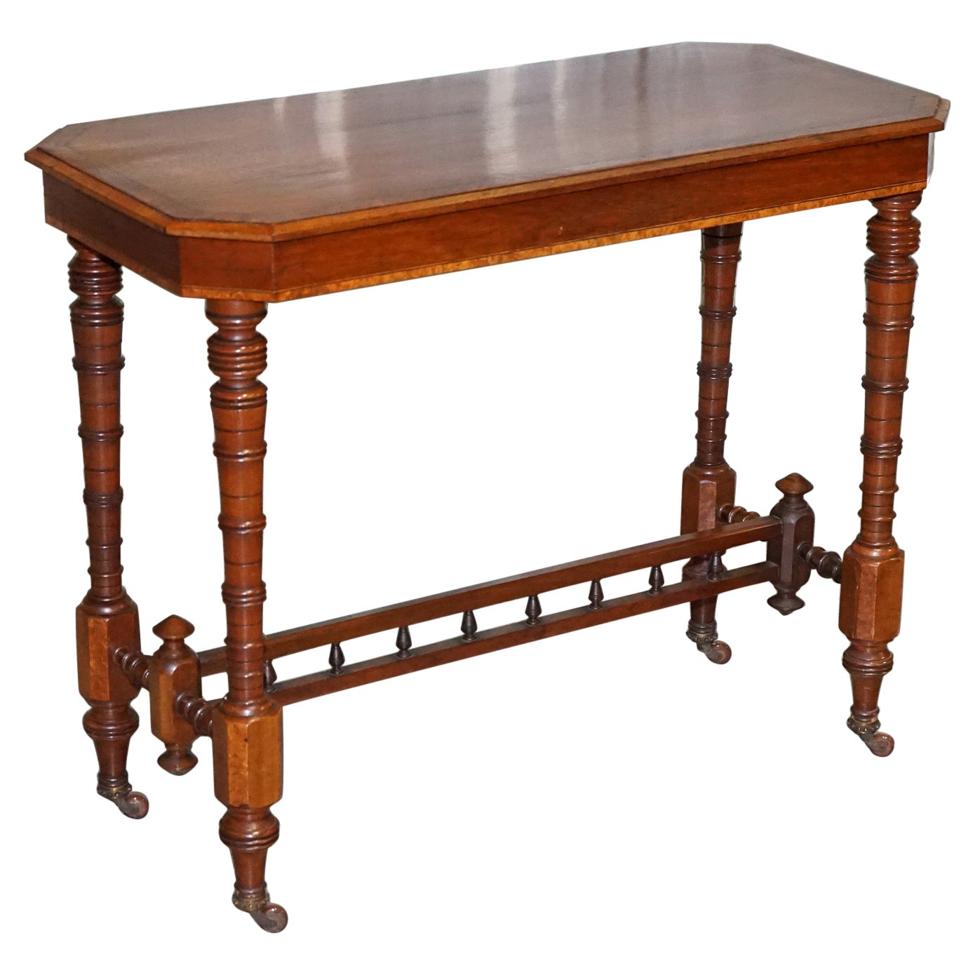 Restored Victorian Carved Walnut Whatnot Console Table  For Sale
