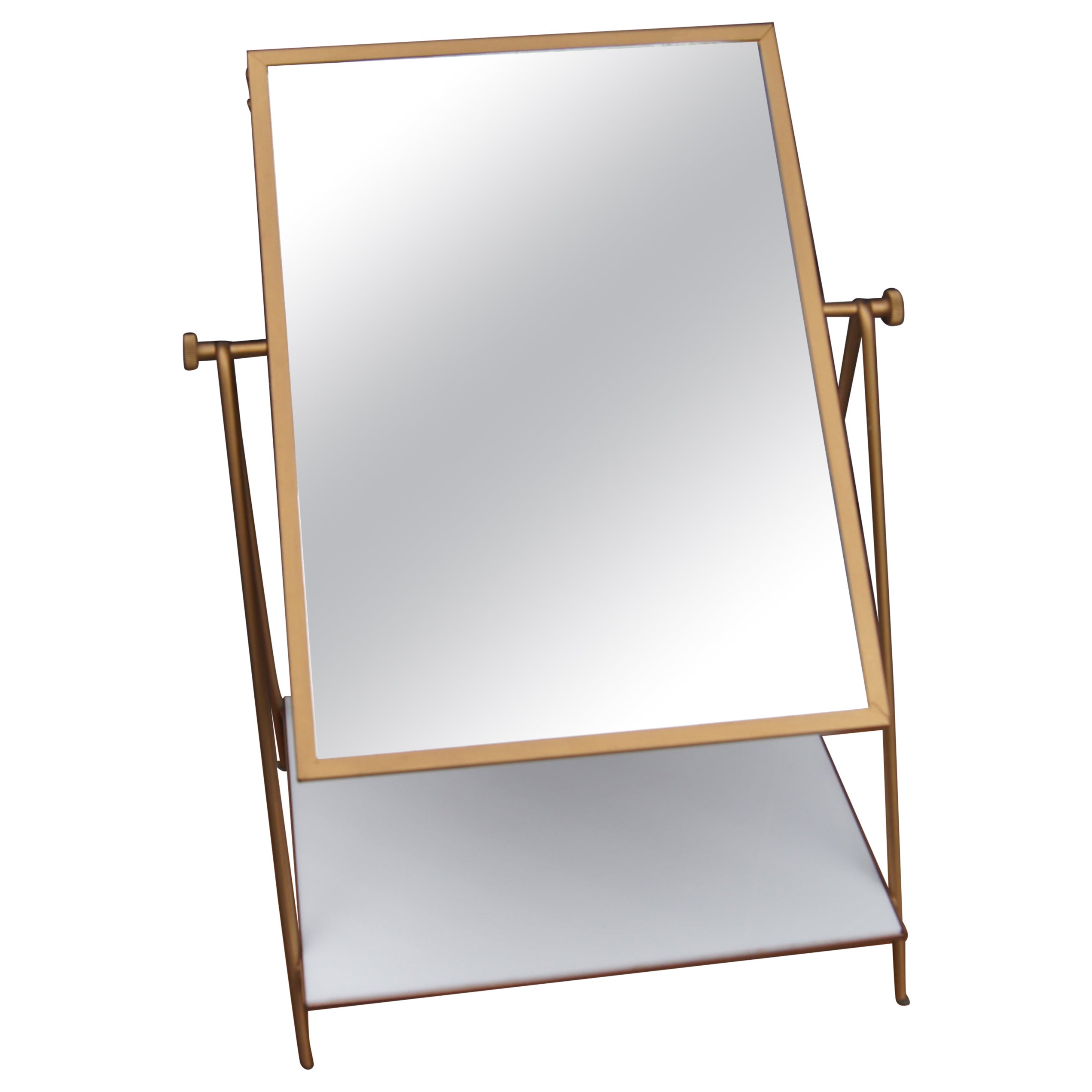 Swiveling Table Mirror with Shelf by Paul McCobb for Bryce Originals