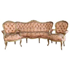 Antique French Sofa Set 19th Century Louis XV Baroque Style