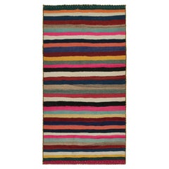 Persischer Stammeskunst-Kelim mit polychromen Streifen von Teppich & Kilim