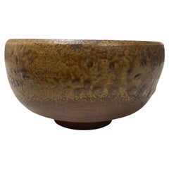 Ciotola da tè Chawan di ceramica giapponese Bizen firmata da Kaneshige Toyo, un tesoro nazionale