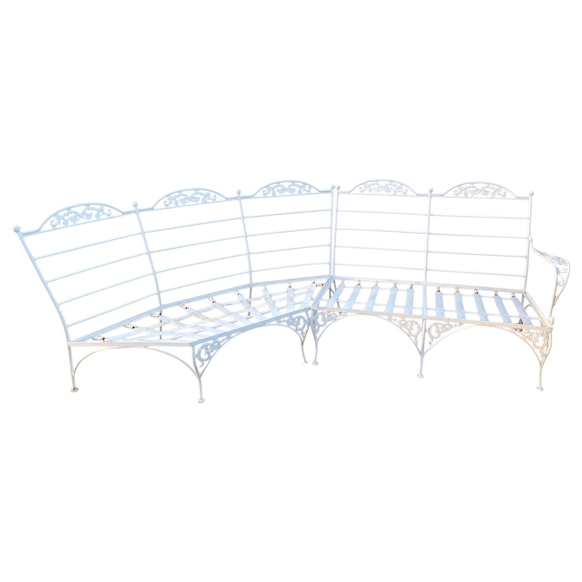 Image showcasing Classic Six-Piece Wrought Iron Garden Set, Including Glider and Chaise ...