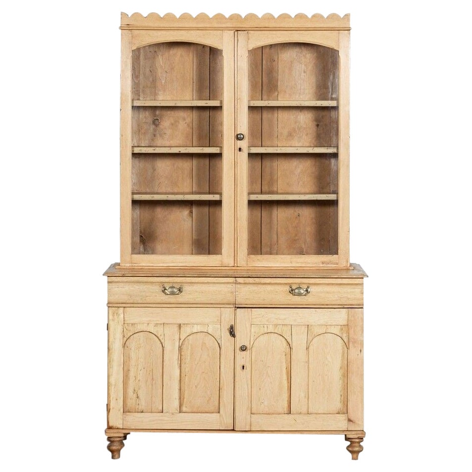 19th Century English Pine Glazed Dresser