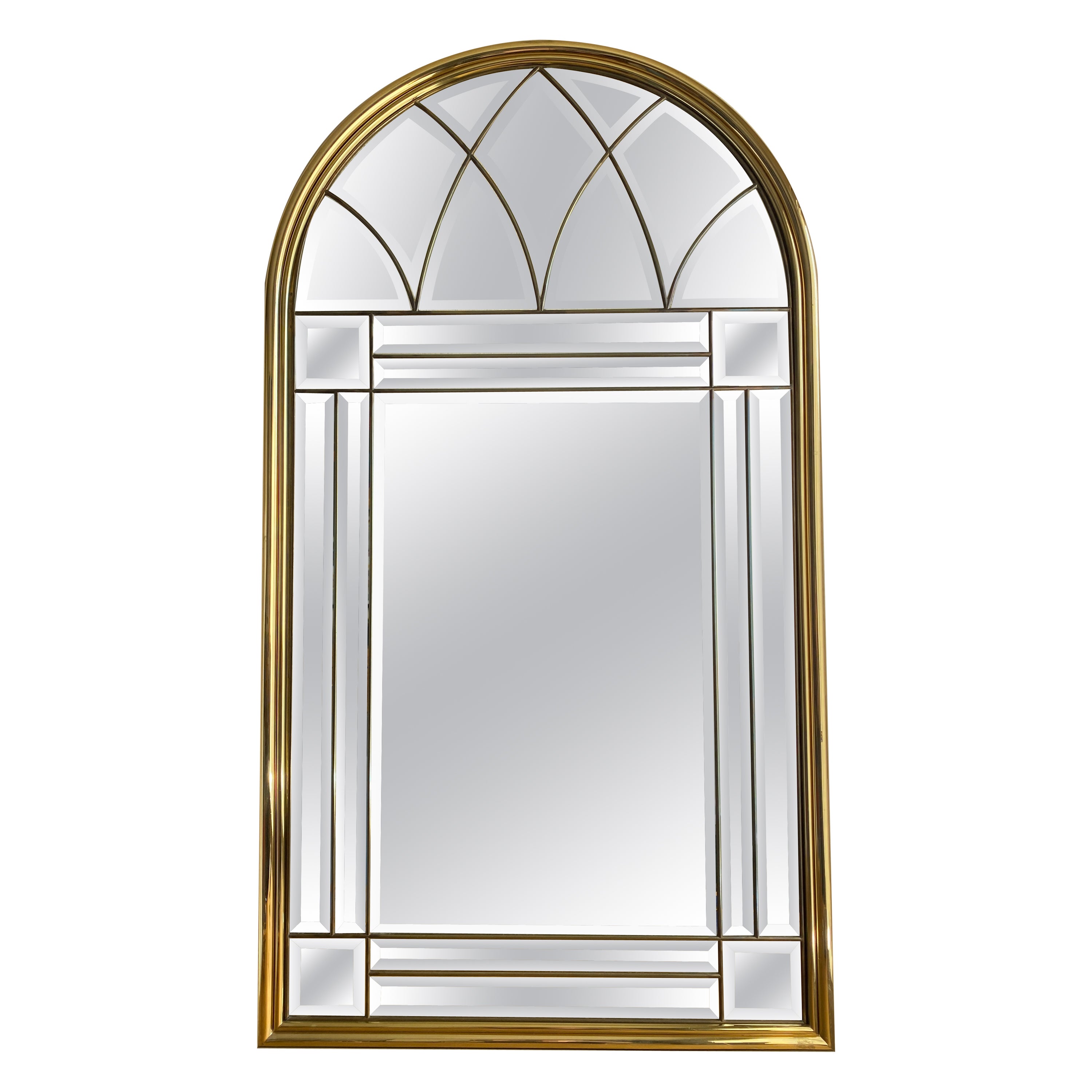 Brass Framed Mirror by LaBarge, Italy For Sale