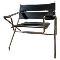Vintage D4 Foldingchair by Marcel Breuer for Tecta in Black Leather -1980