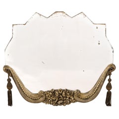 Antique Early 20th Century French Silver Leaf and Patinated Art Deco Mirror