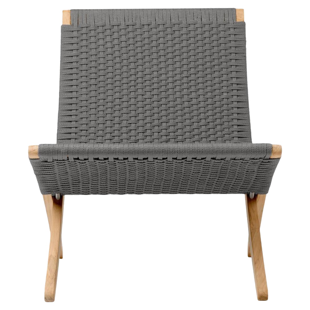 Gottler 'MG501 Cuba' Outdoor Chair in Teak and Charcoal for Carl Hansen & Son For Sale