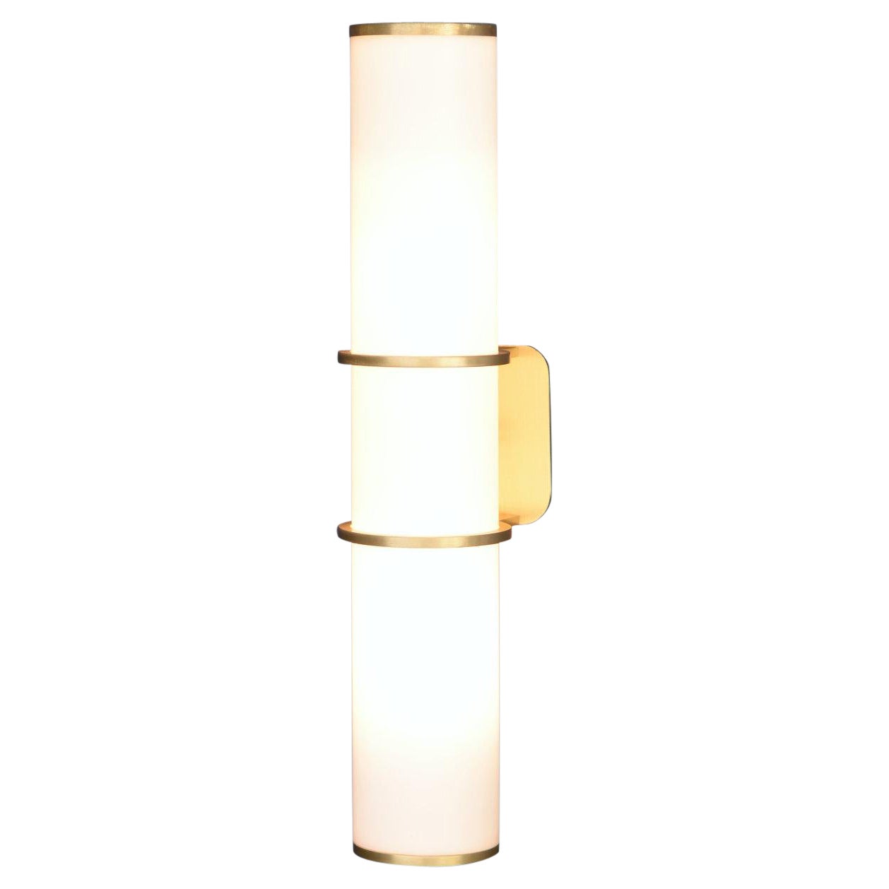 LUCERNA Modern Wall Light in Brushed Brass, IP44 Rated, Made in Britain For Sale