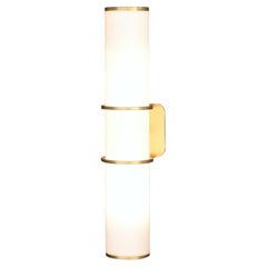 LUCERNA Modern Wall Light in Brushed Brass, IP44 Rated, Made in Britain