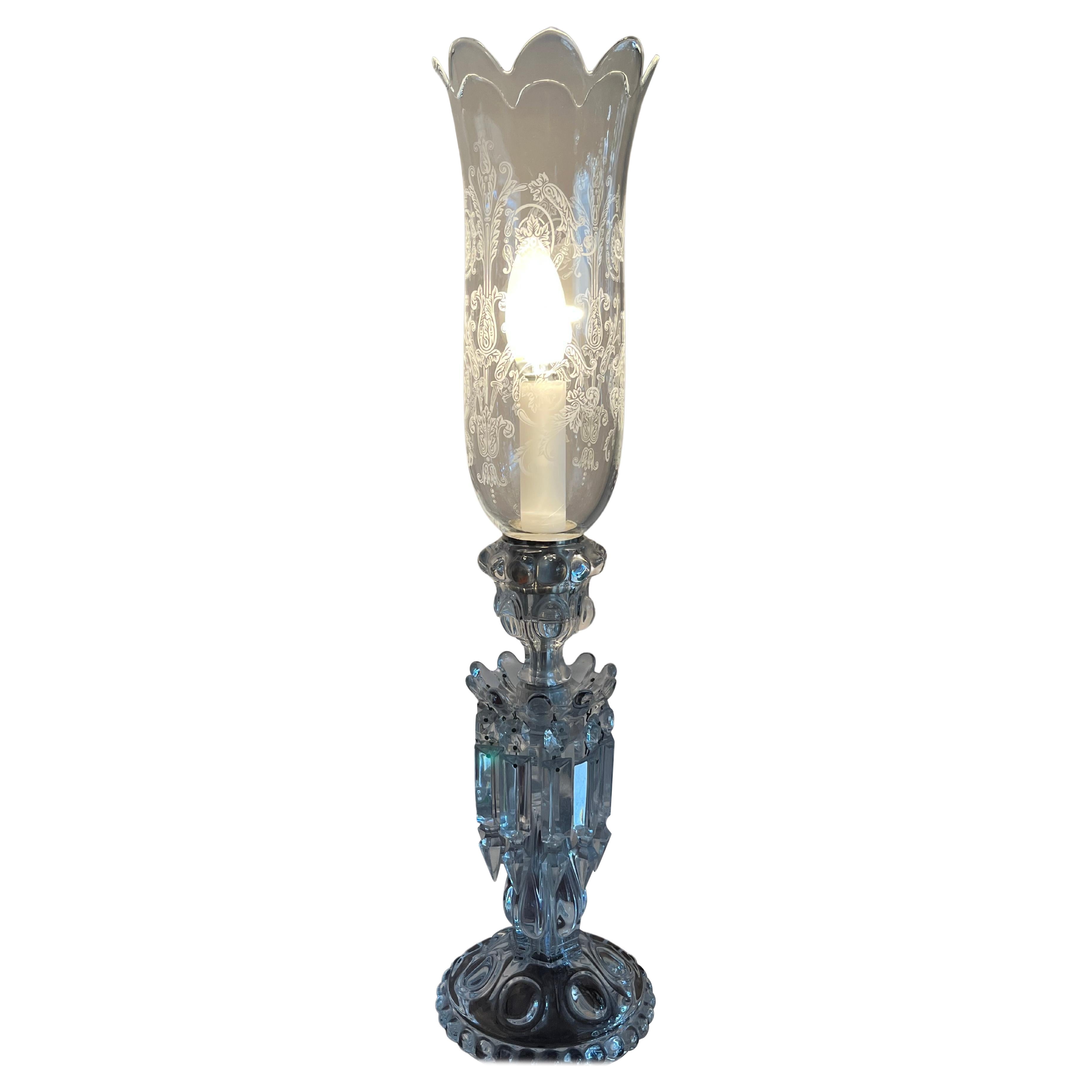 Lampe de bureau française en cristal Baccarat, années 1990