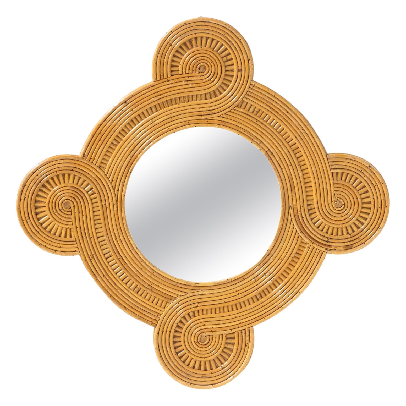 Bamboo Tropicalist Mirror by Vivai del Sud, 1960s