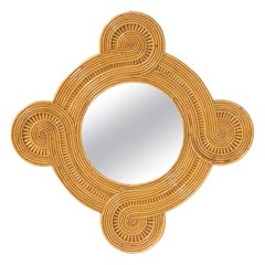 Bamboo Tropicalist Mirror by Vivai del Sud, 1960s