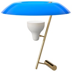 Gino Sarfatti Lamp Model 548 Polished Brass with Blue Difuser by Astep