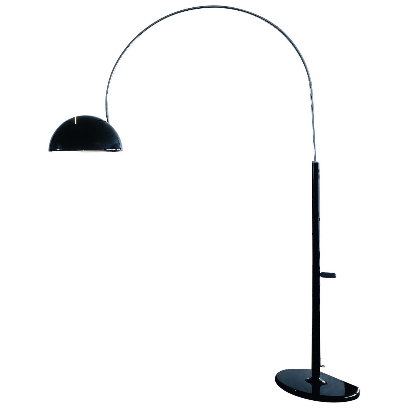 Joe Colombo Floor Lamp 'Coupé 3320' Black by Oluce For Sale