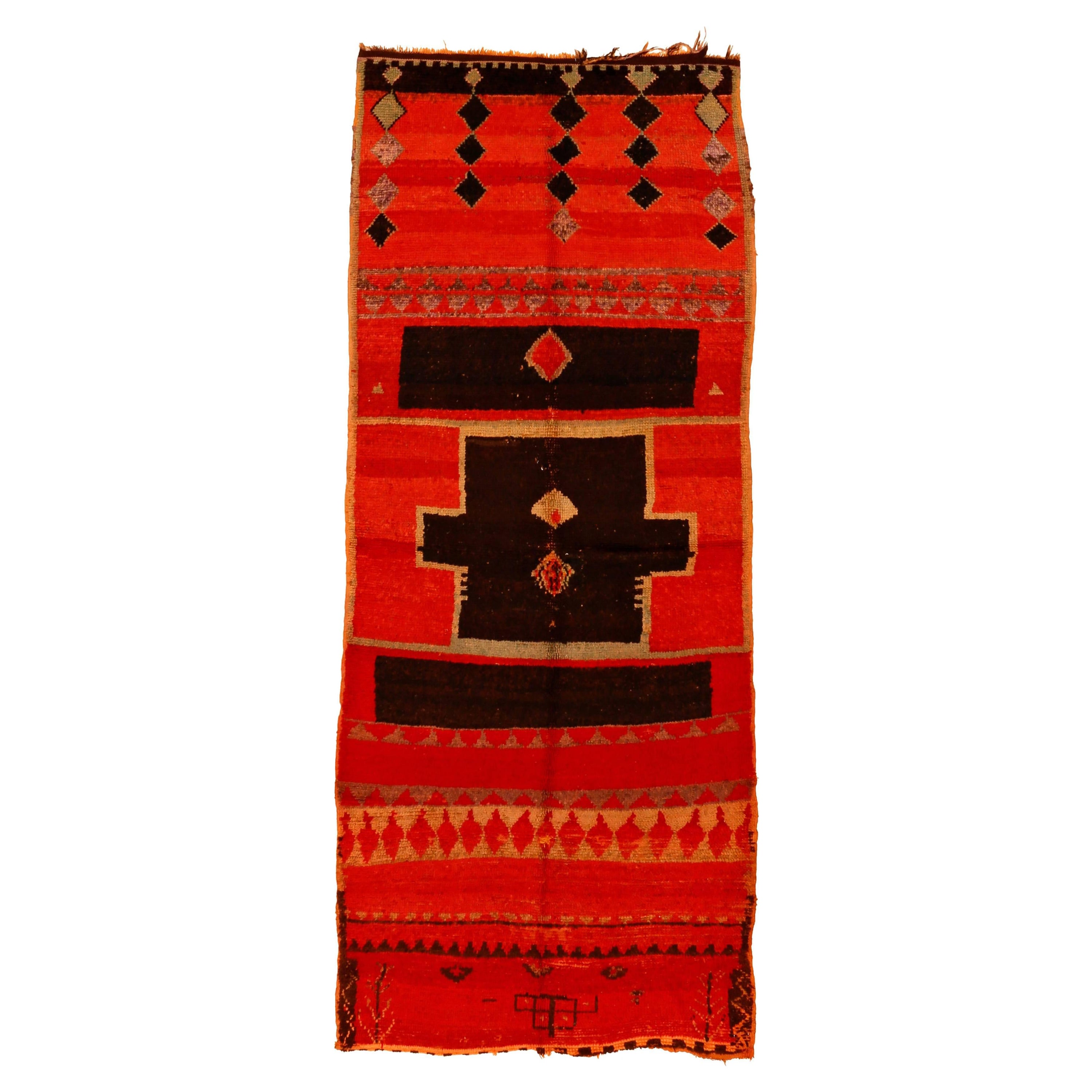 Early High Atlas Moroccan Berber Rug For Sale