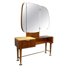 A A Patijn Walnut Veneer Vanity for Zijlstra Holland, 1950s