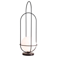 Lampe de Table Contemporaine "Orbit", Socle en Marbre Noir