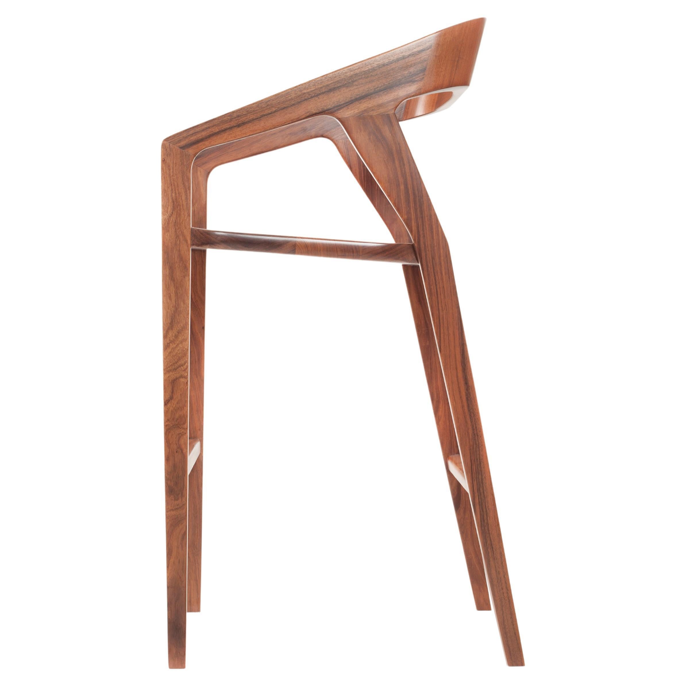 Minimalist Modern Counter Stool in Mexican Hardwood, '2 in Stock'