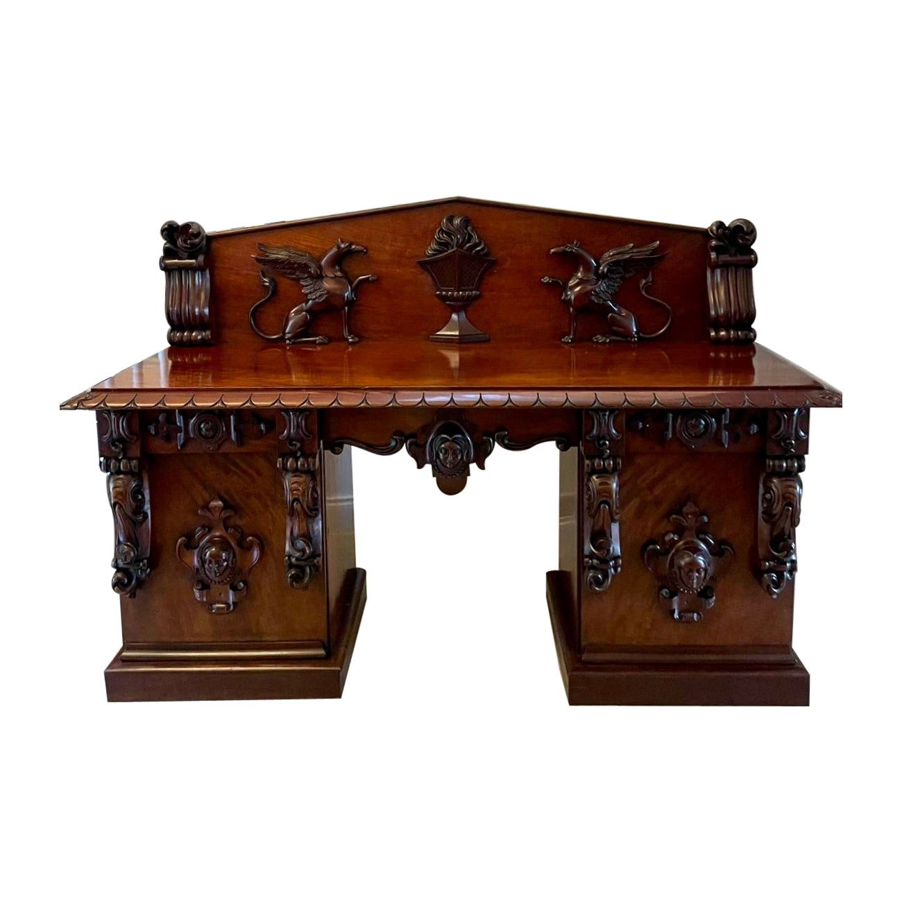 Magnificent Quality Antique William iv Carved Mahogany Sideboard For Sale