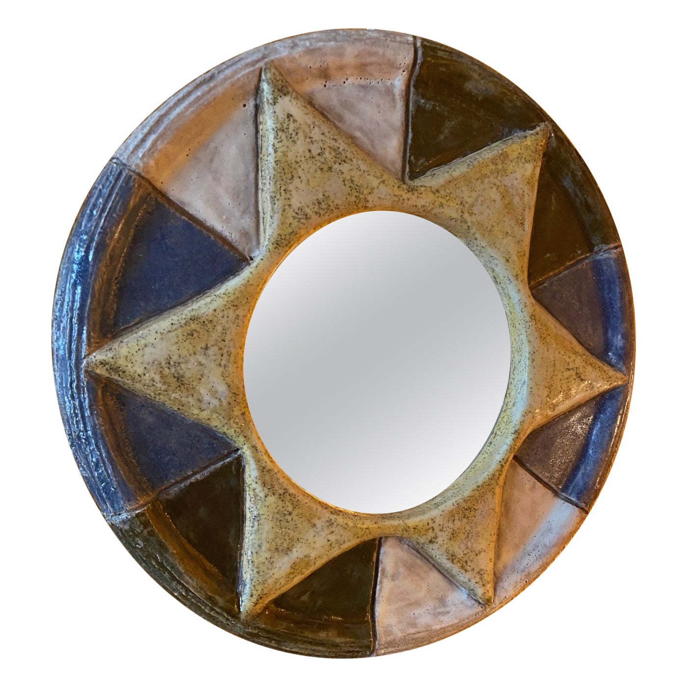 Les Argonautes Ceramic Mirror, France, 1960s For Sale