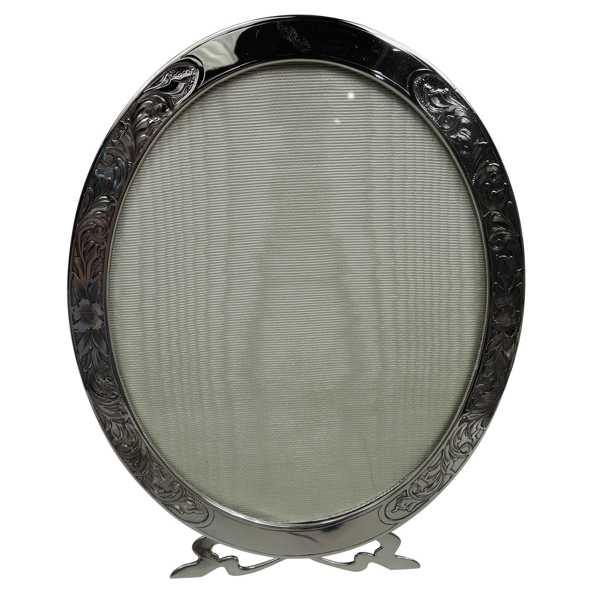 Unger Edwardian Art Nouveau Sterling Silver Oval Picture Frame